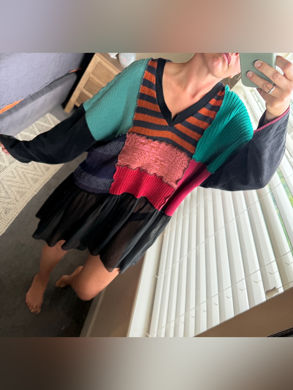Vtg Jackie Loves John Fairy Grunge Mixed Media Patchwork Tunic Top